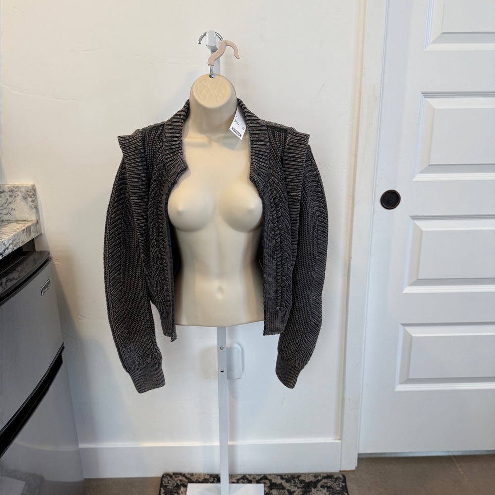 Gray Cable Knit Women's Sweater